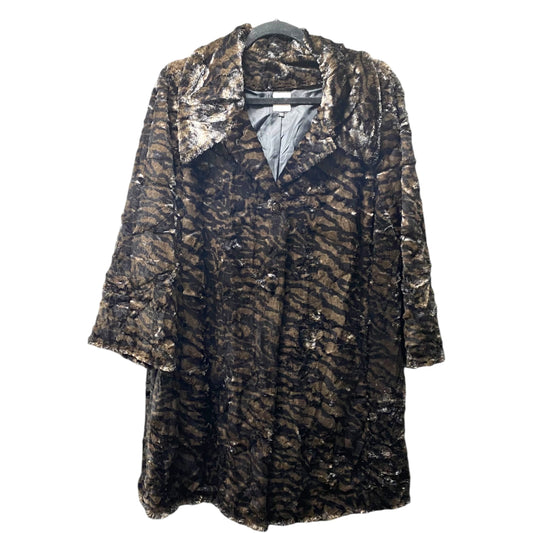 Coat Faux Fur & Sherpa By Cabi In Animal Print, Size: Xl