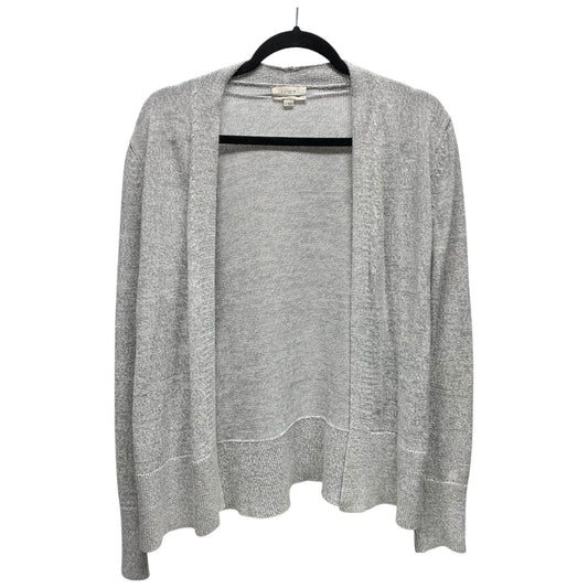 Sweater Cardigan By Loft In Grey, Size: L