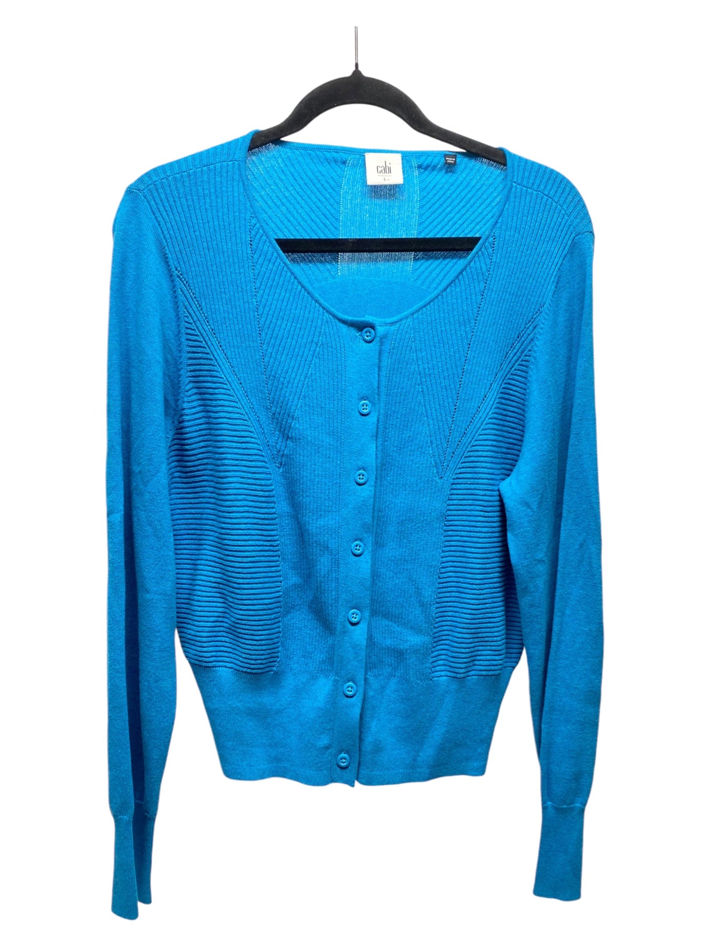 Sweater Cardigan By Cabi In Aqua, Size: L