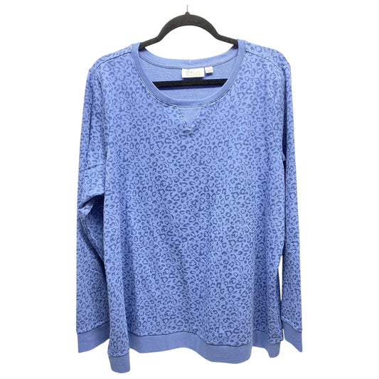 Sweatshirt Crewneck By Denim And Company In Blue, Size: Xl