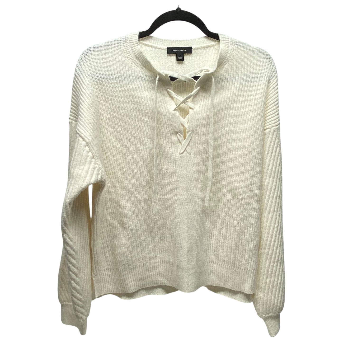 Sweater By Ann Taylor In Cream, Size: S