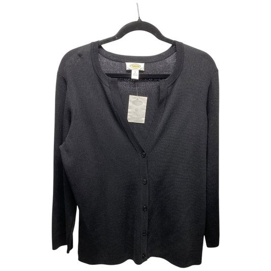 Sweater Cardigan By Talbots In Black, Size: L