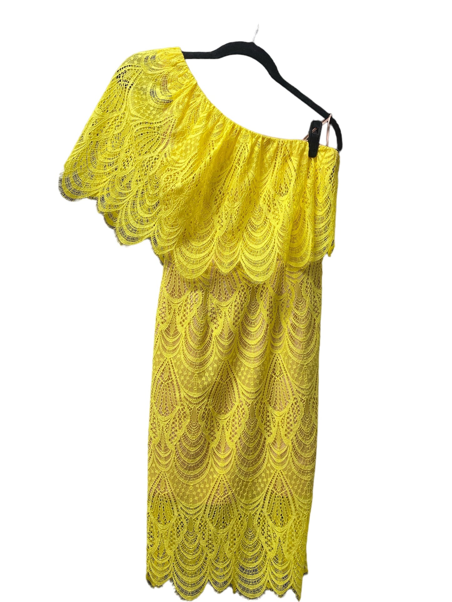 Yellow Dress Party Short Dress The Population, Size Xs