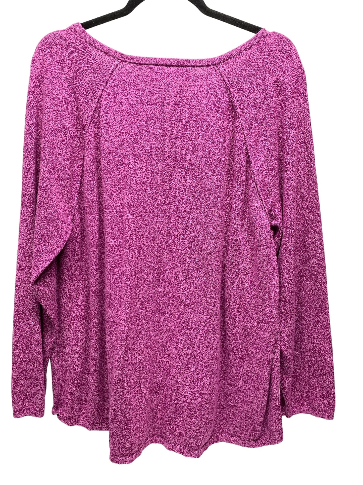 Top Long Sleeve By Karen Scott In Pink & Purple, Size: Xl