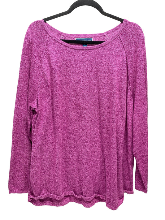 Top Long Sleeve By Karen Scott In Pink & Purple, Size: Xl