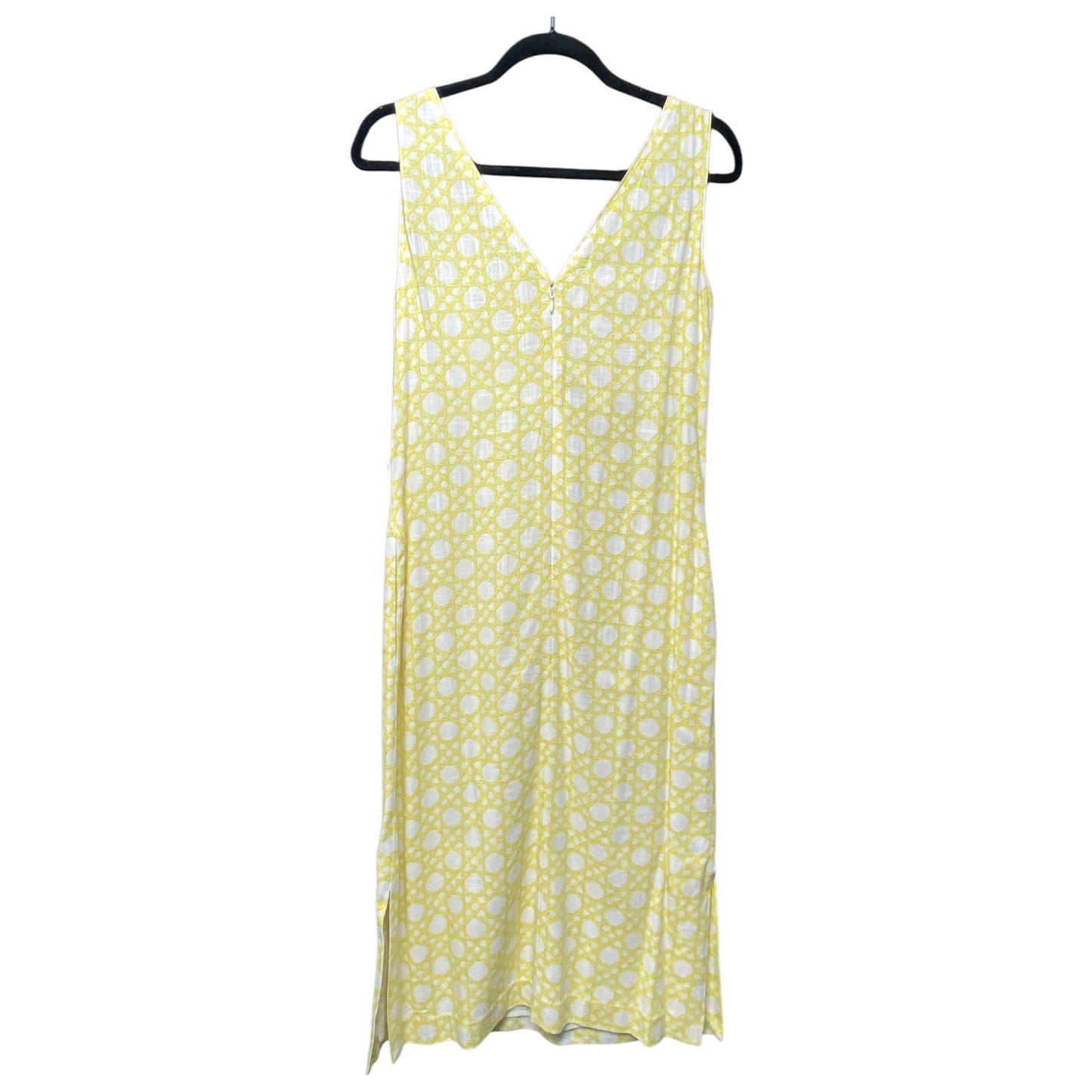 Dress Casual Midi By Ann Taylor In White & Yellow, Size: 2