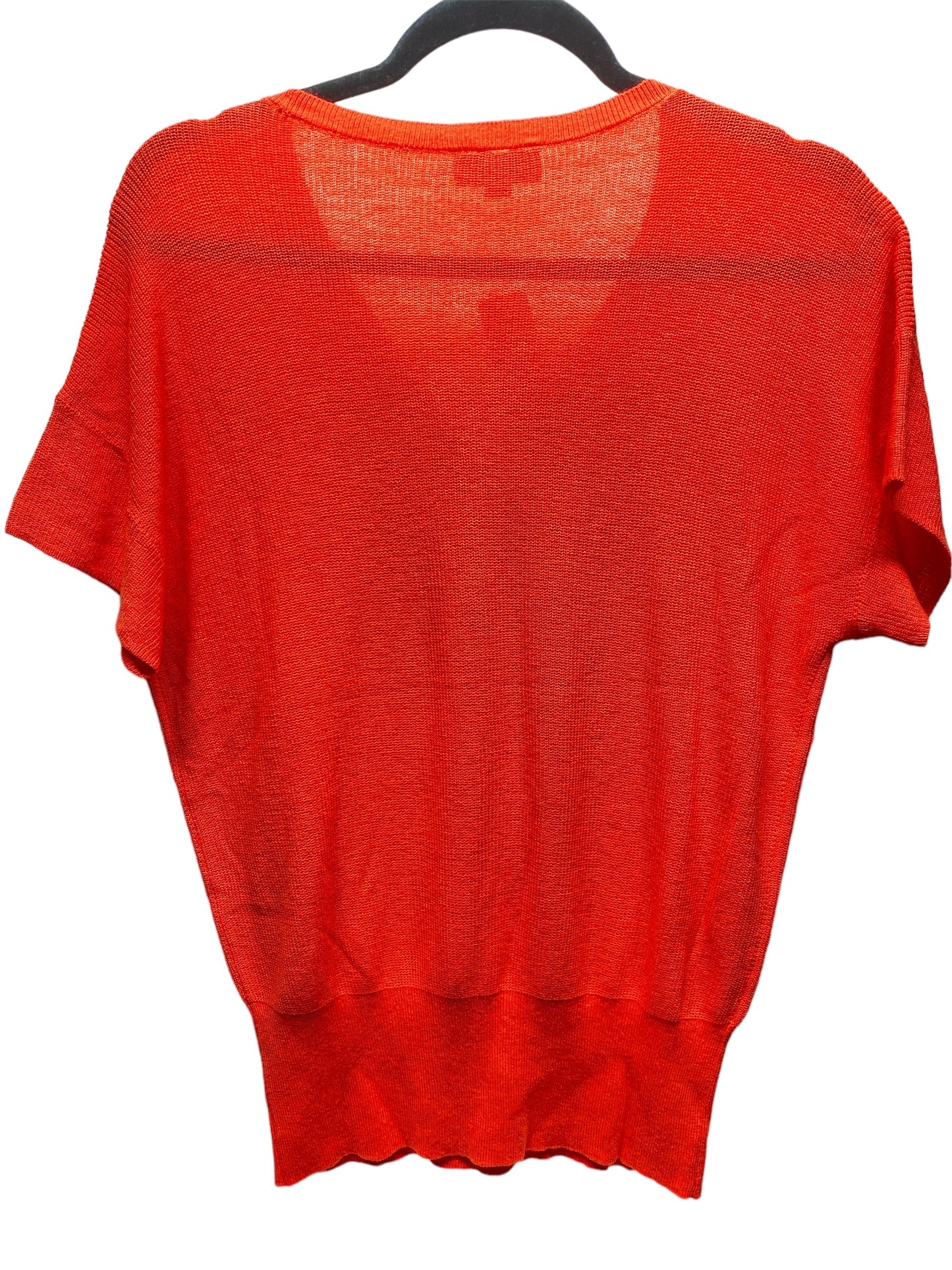 Orange Sweater Short Sleeve Loft, Size M