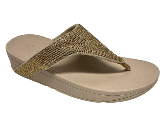 Gold Sandals Flip Flops Fitflop, Size 8