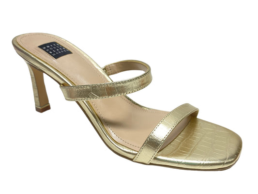 Gold Sandals Heels Kitten White House Black Market, Size 6