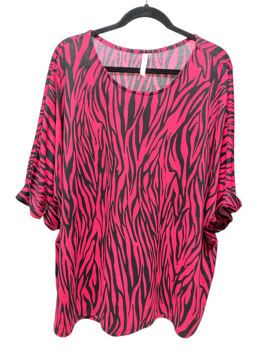 Black & Pink Top Short Sleeve Clothes Mentor, Size 3x