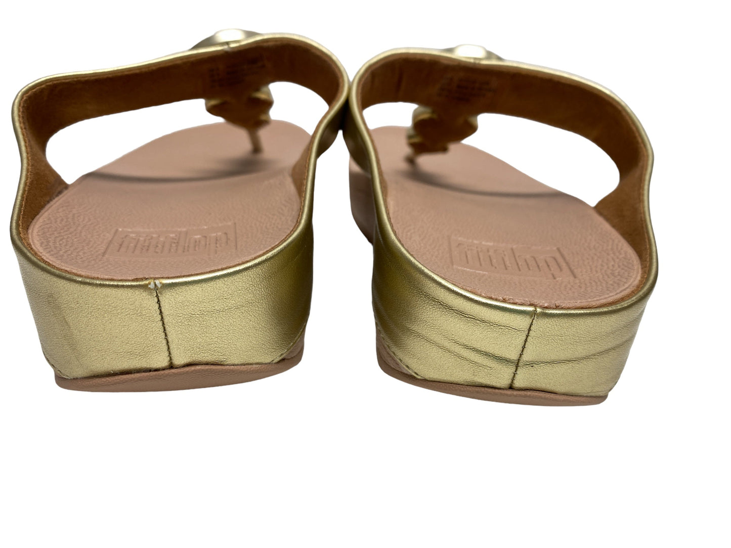 Gold & Pink Sandals Flip Flops Fitflop, Size 8