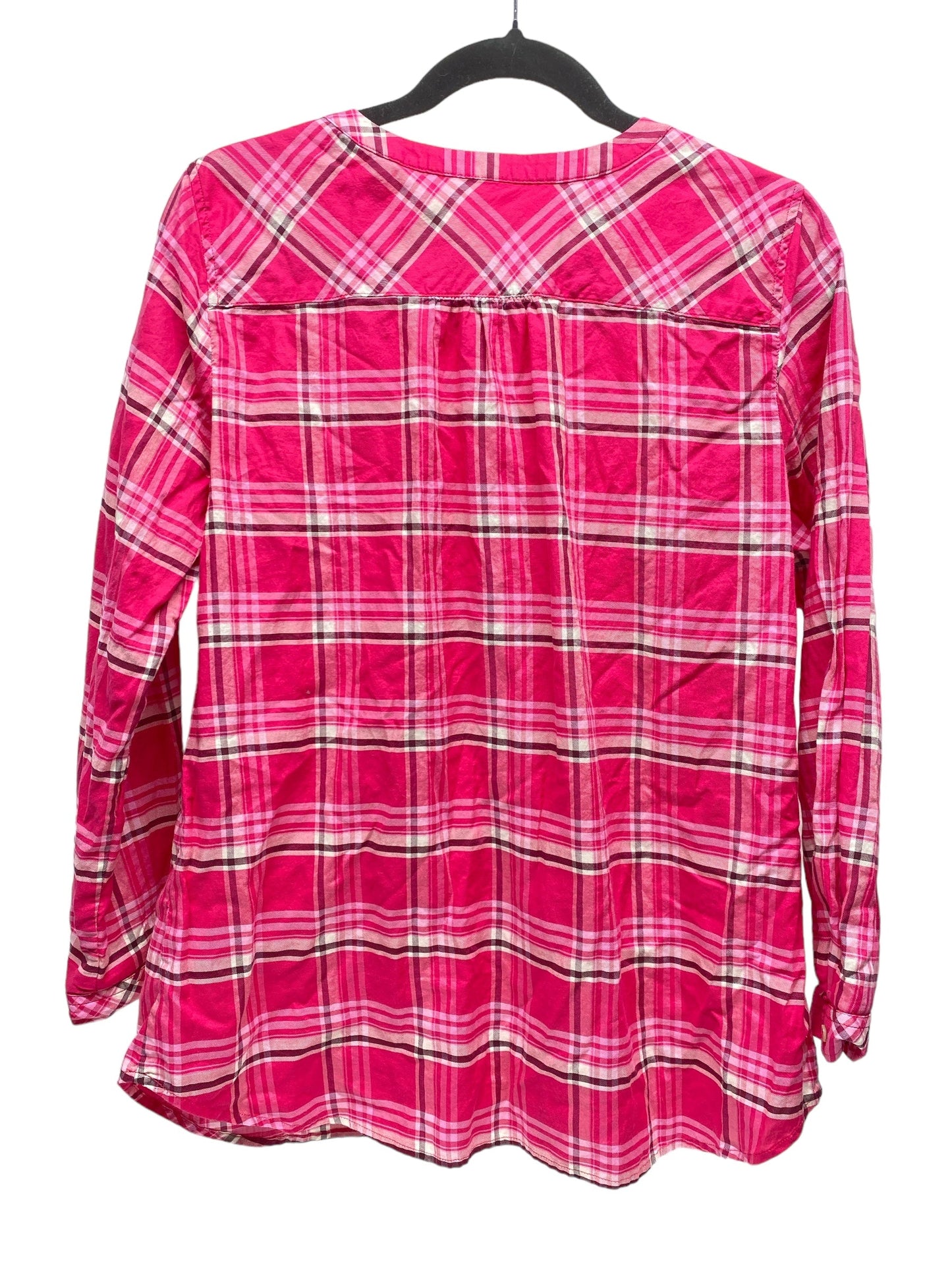 Top Long Sleeve By Talbots In Plaid Pattern, Size: L