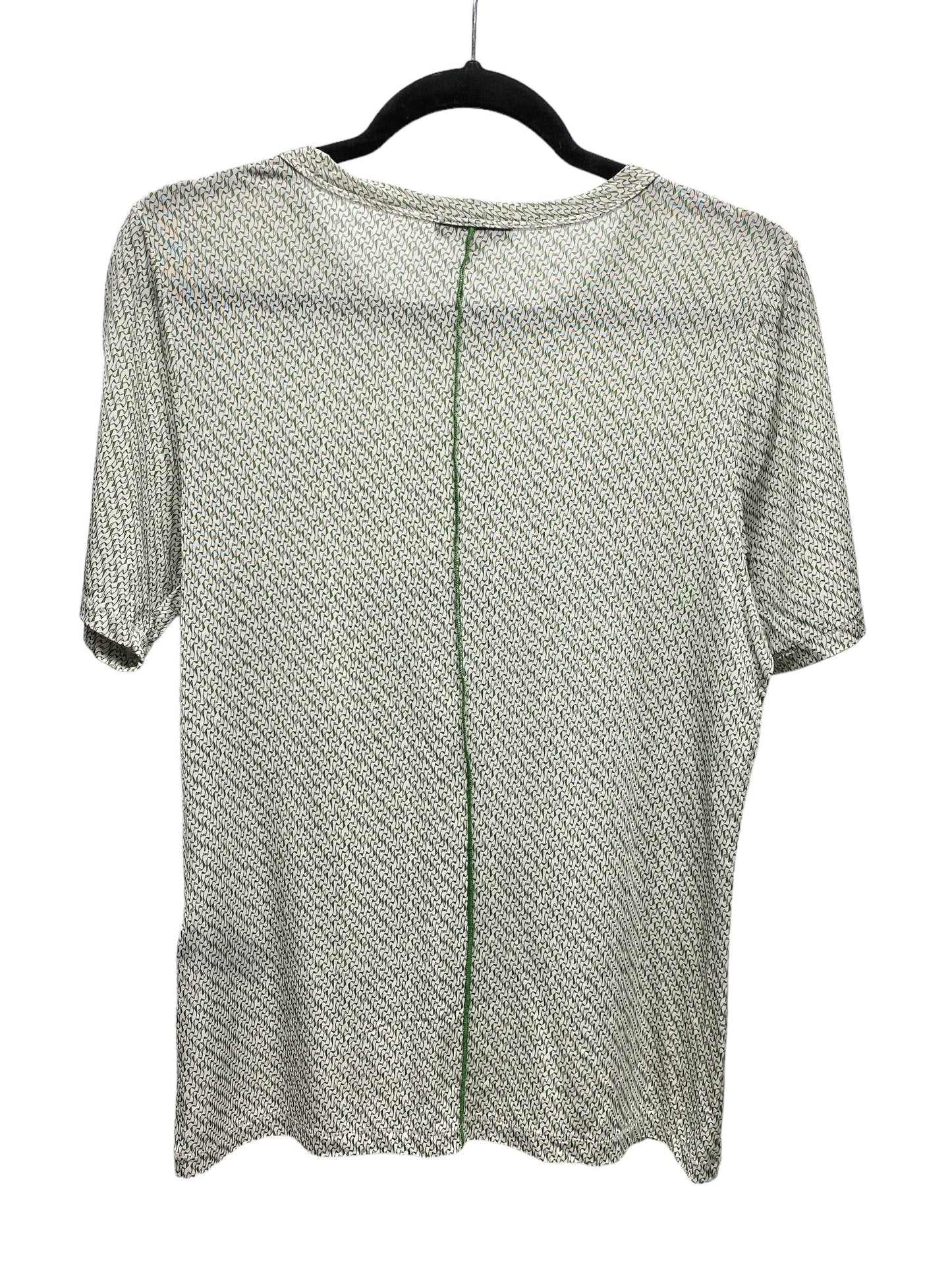 Top Short Sleeve Designer By Rag And Bone In Green & White, Size: L