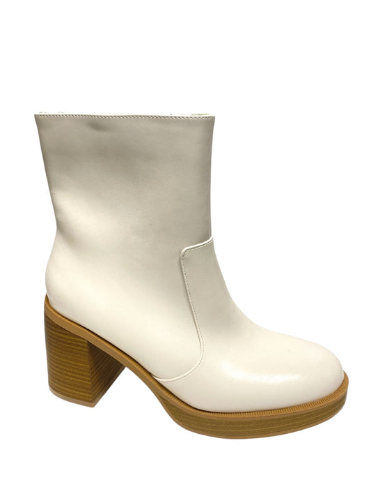 Boots Mid-calf Heels By Universal Thread In Tan & White, Size: 9.5