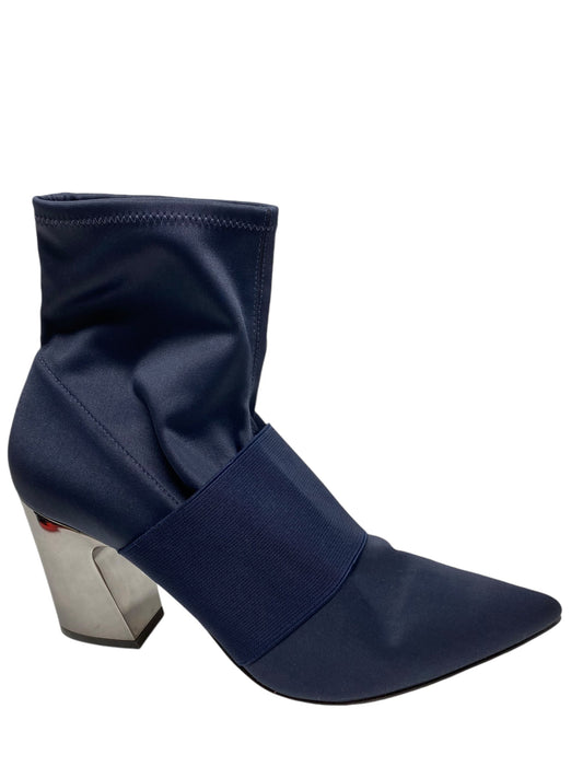 Boots Ankle Heels By Nine West In Navy, Size: 10.5