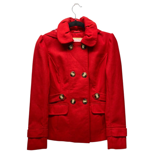 Coat Peacoat By Pink Envelope In Red, Size: S