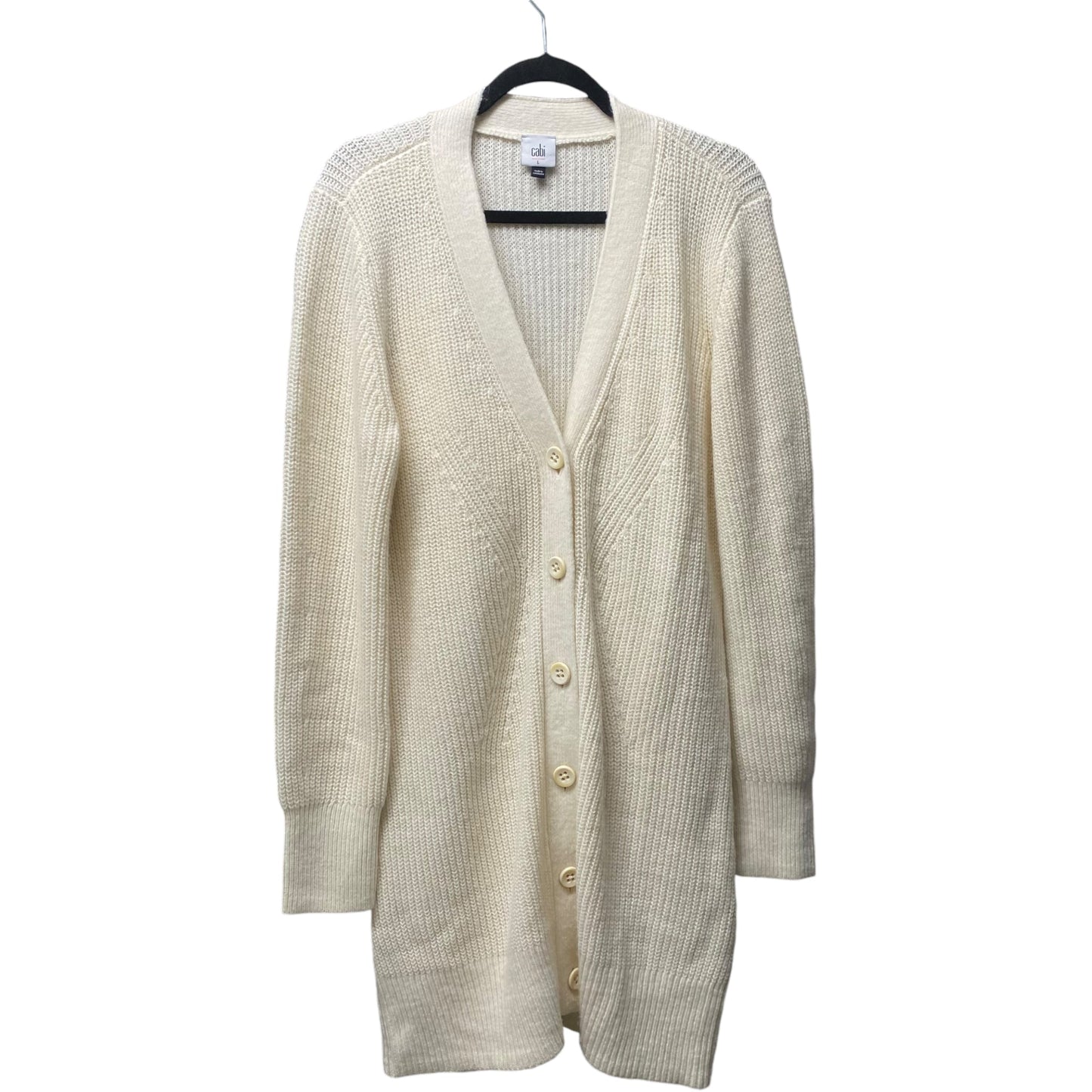 Sweater Cardigan By Cabi In Cream, Size: L