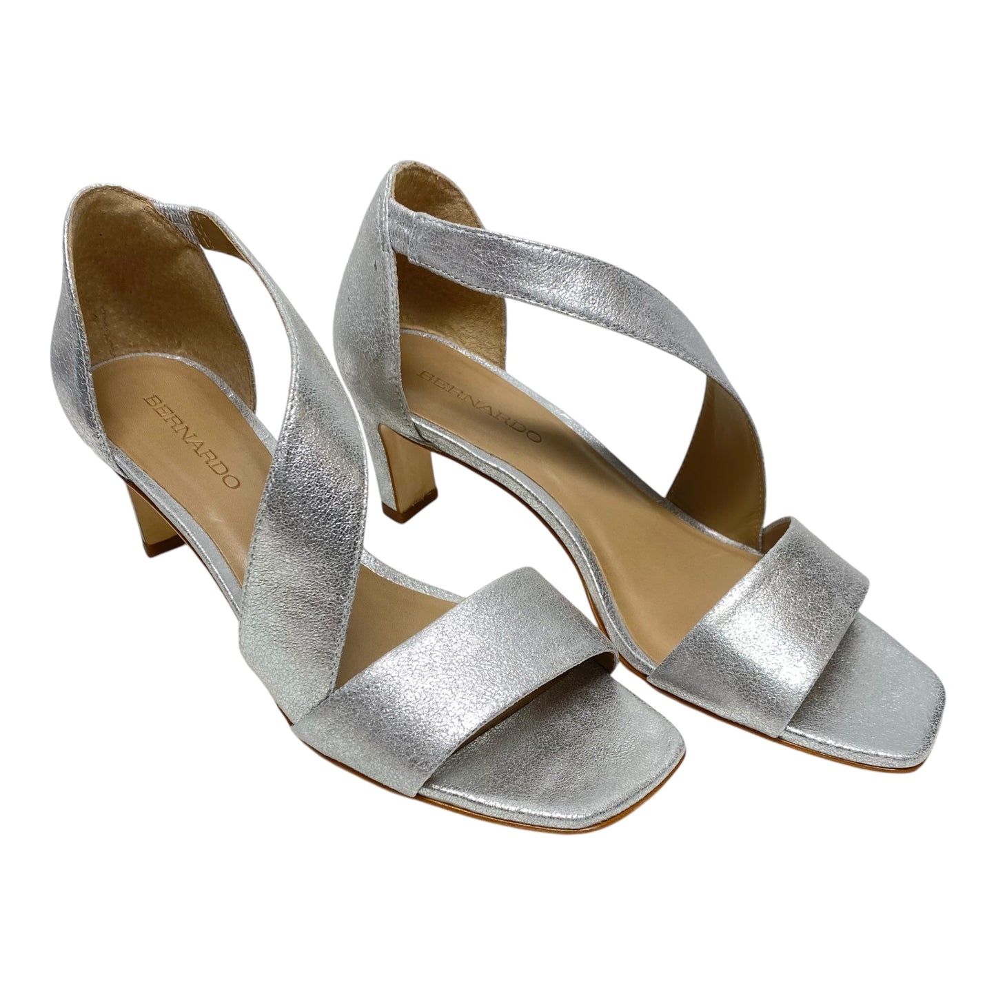 Sandals Heels Block By Bernardo In Silver, Size: 7.5