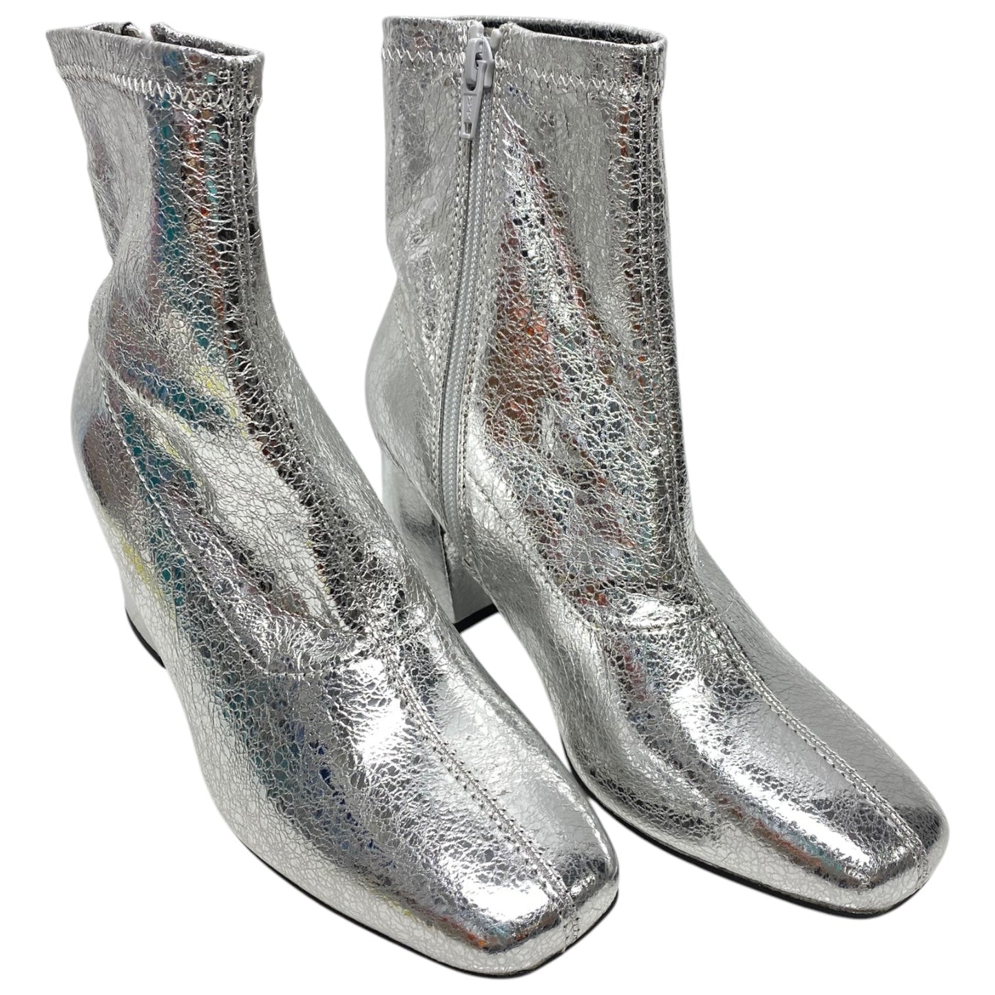 Boots Ankle Heels By Bc Clothing Company In Silver, Size: 7.5