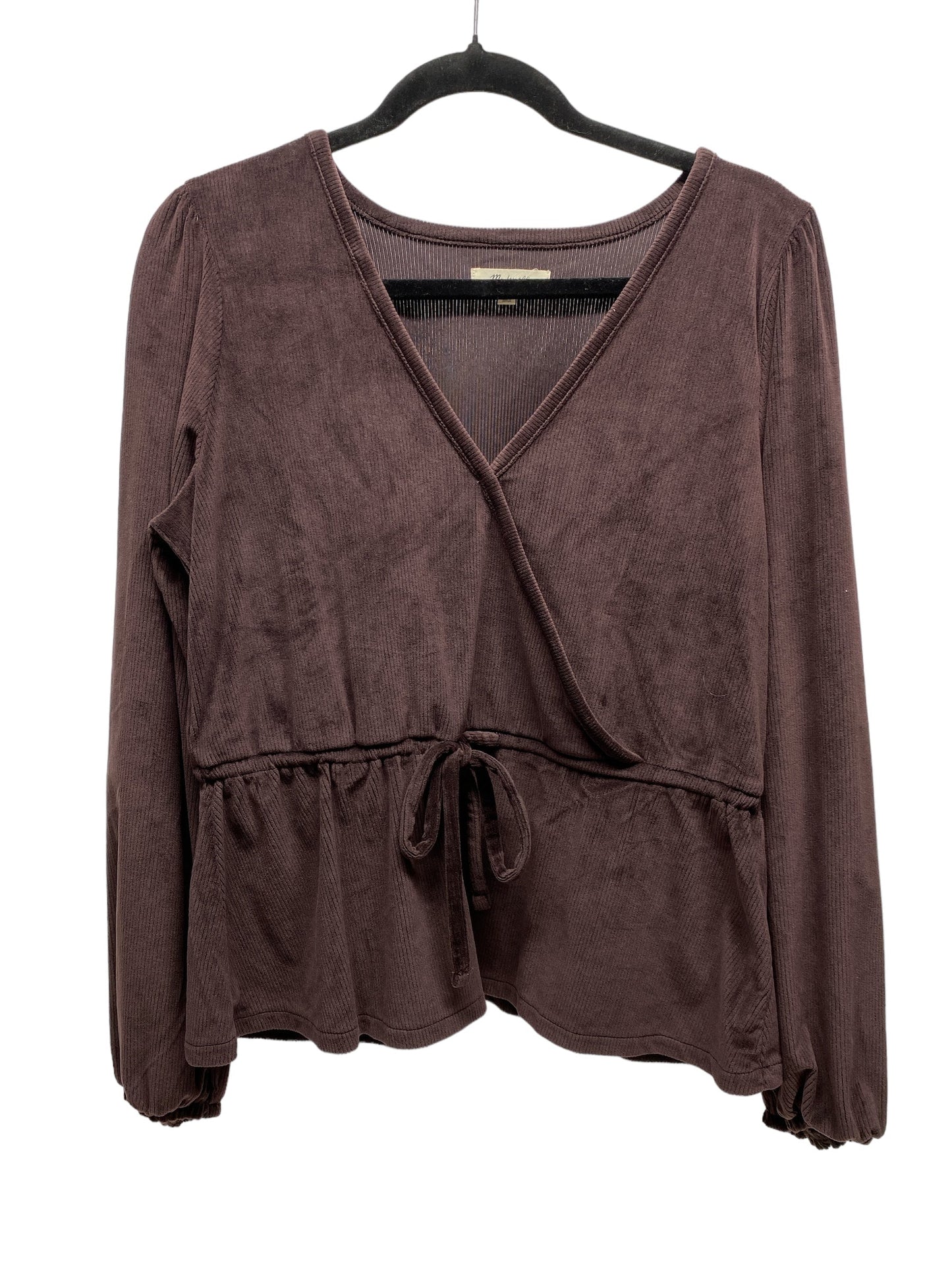 Top 3/4 Sleeve By Madewell In Brown, Size: S