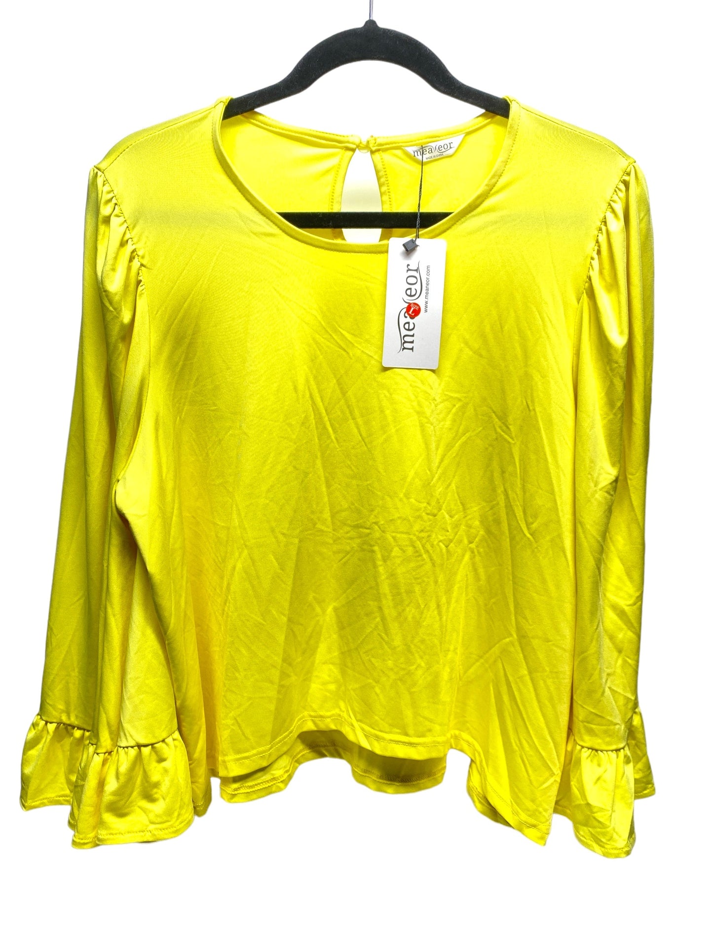 Top Long Sleeve By Clothes Mentor In Yellow, Size: L