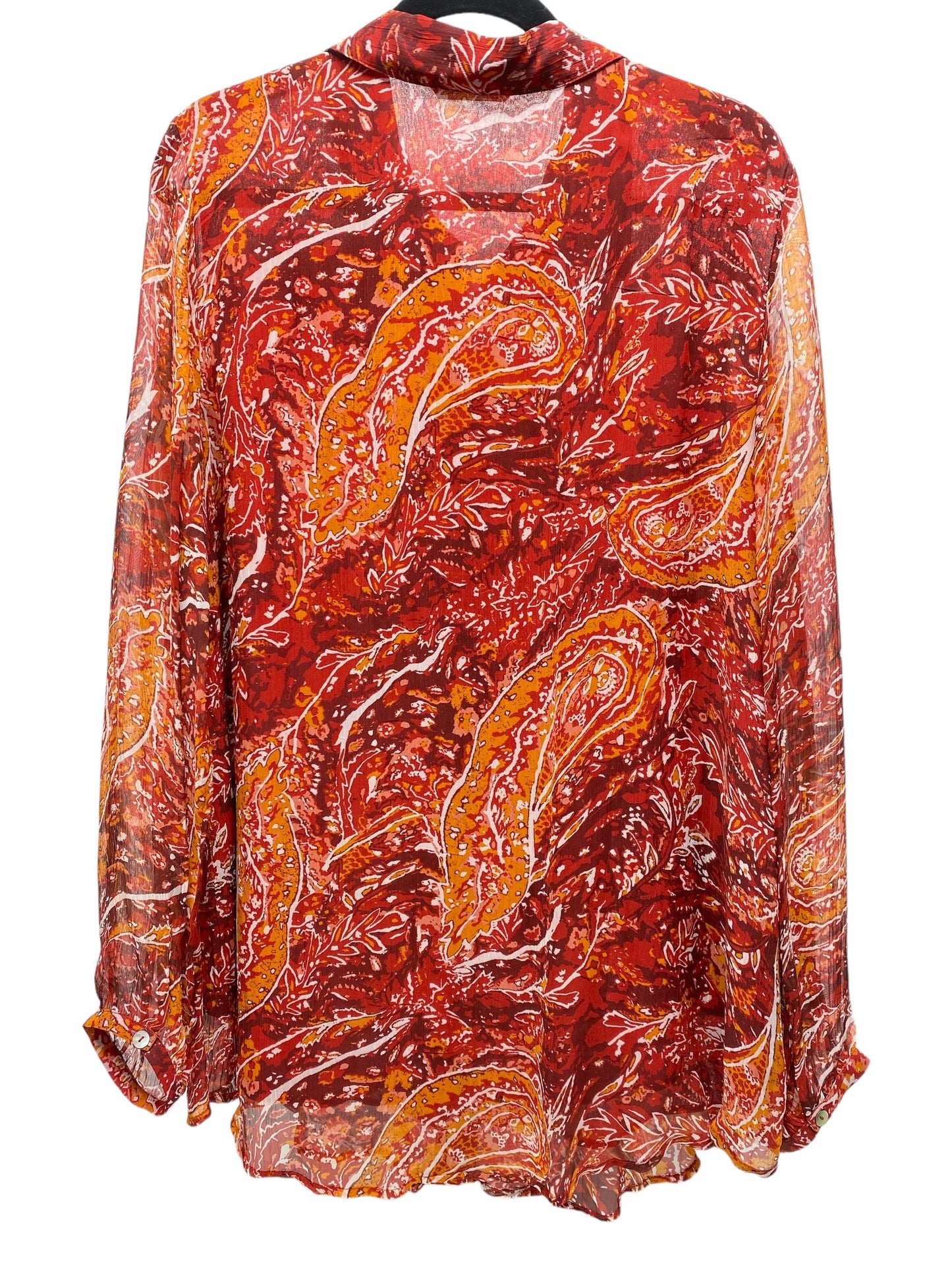 Tunic Long Sleeve By Soft Surroundings In Paisley Print, Size: L