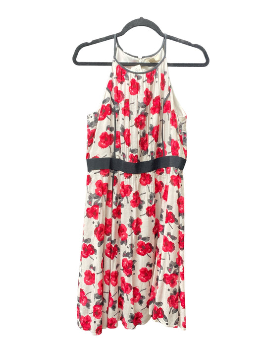 Floral Print Dress Casual Short Loft, Size 4
