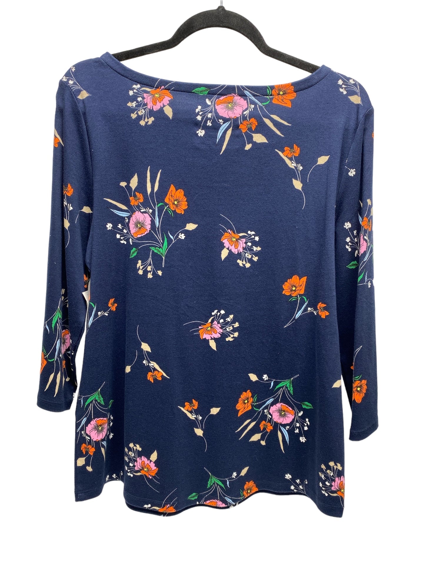 Top Long Sleeve By Charter Club In Floral Print, Size: L