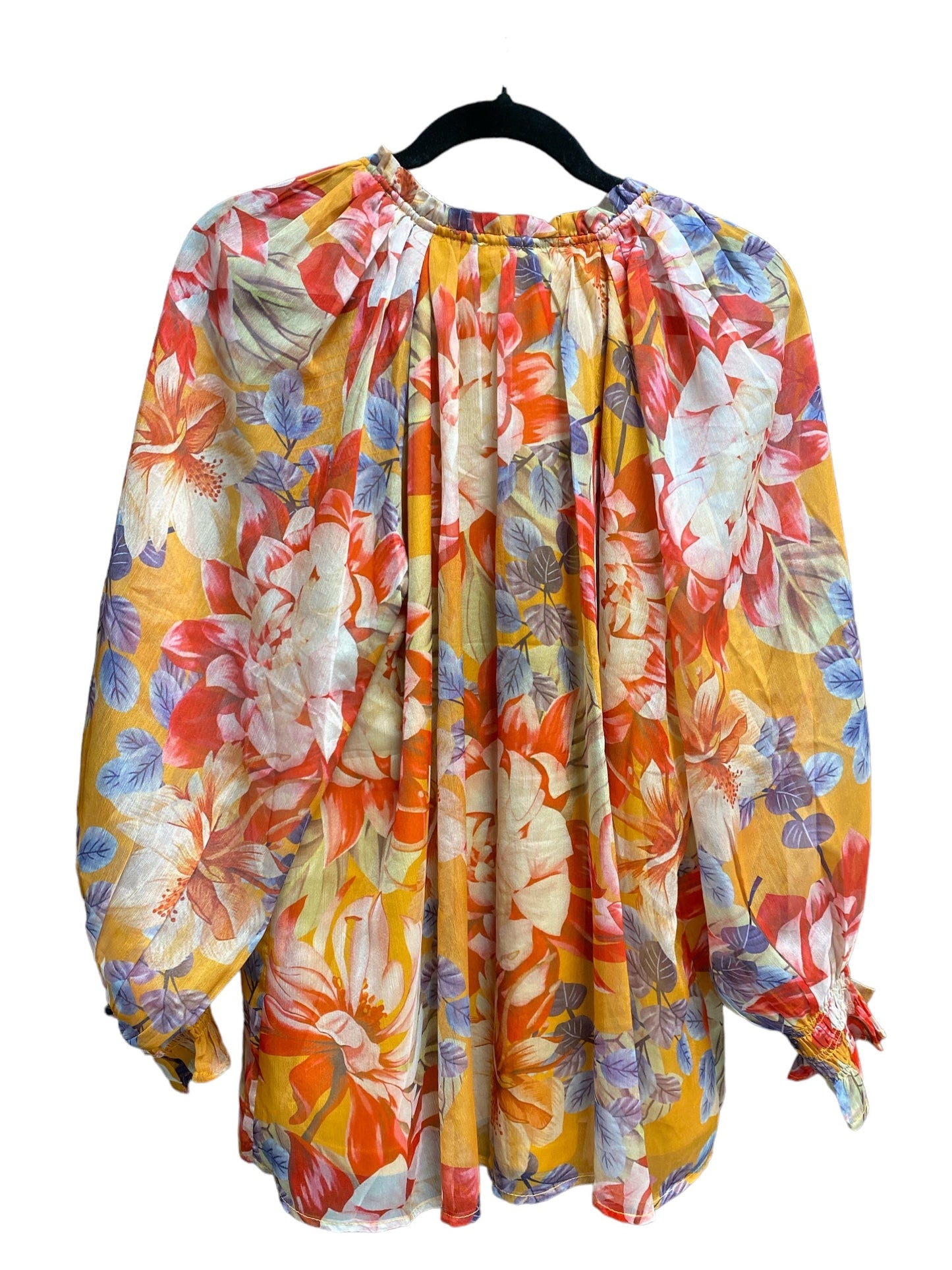 Blouse Long Sleeve By Entro In Floral Print, Size: L