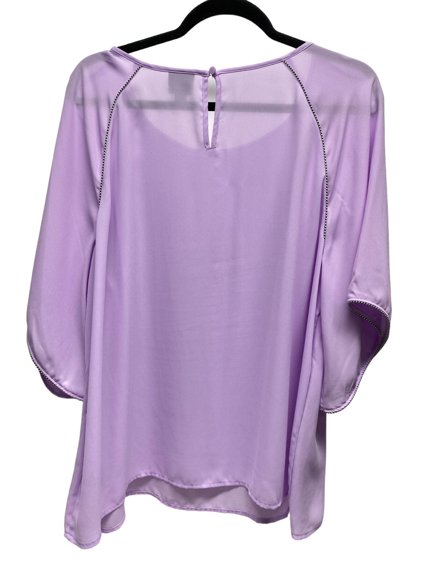 Blouse 3/4 Sleeve By Worthington In Purple, Size: Xl