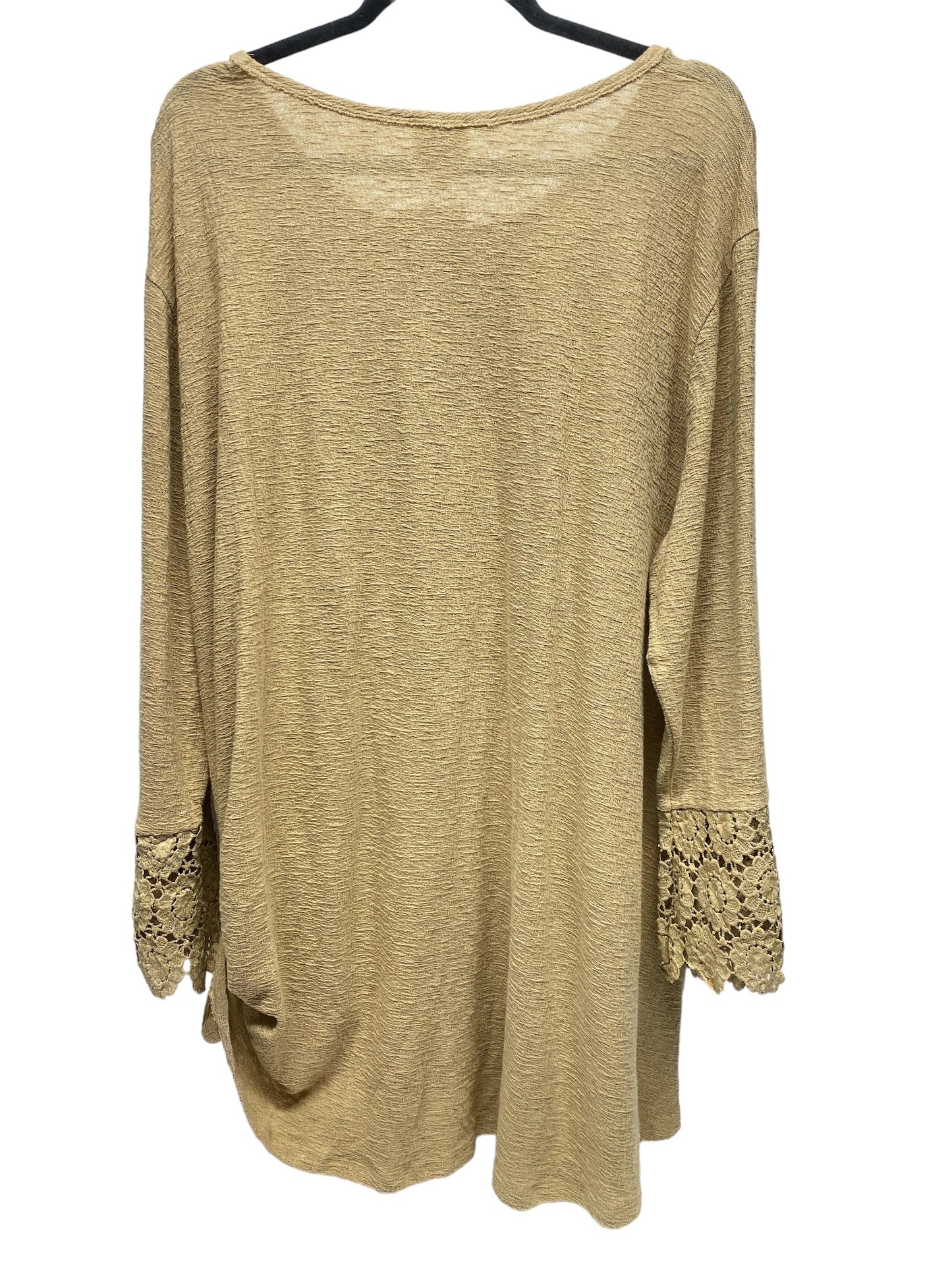 Top Long Sleeve By Hayden La In Tan, Size: 1x