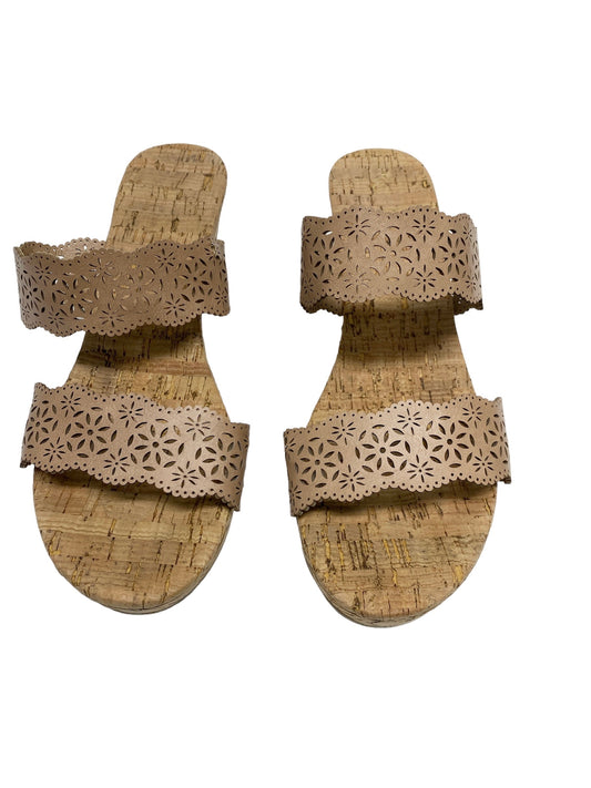 Tan Sandals Heels Wedge Kensie, Size 10