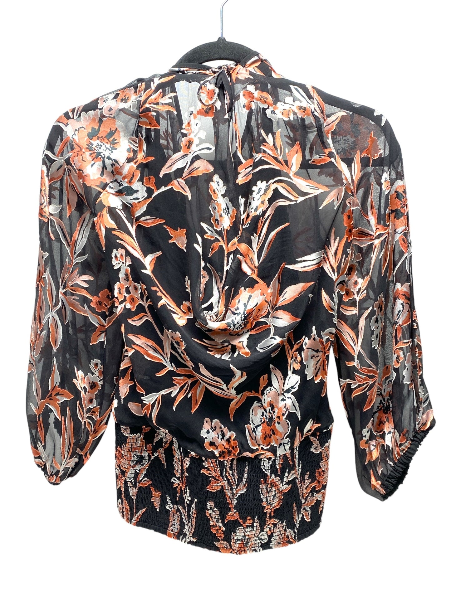 Blouse Long Sleeve By White House Black Market In Floral Print, Size: 12