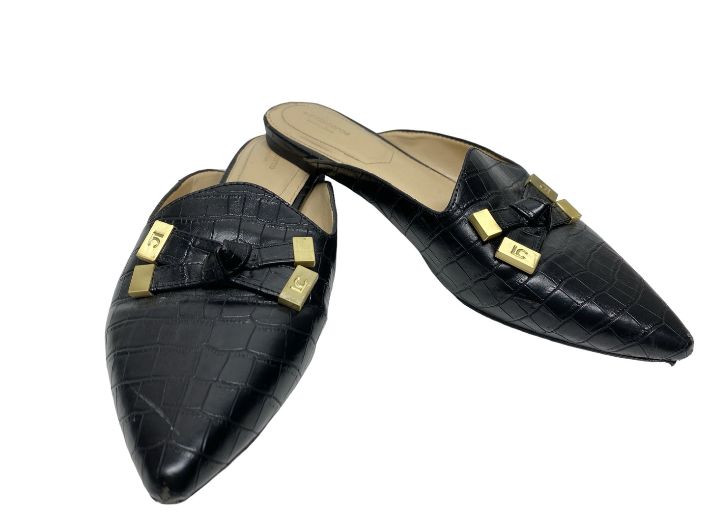 Black & Gold Shoes Flats Liz Claiborne, Size 11