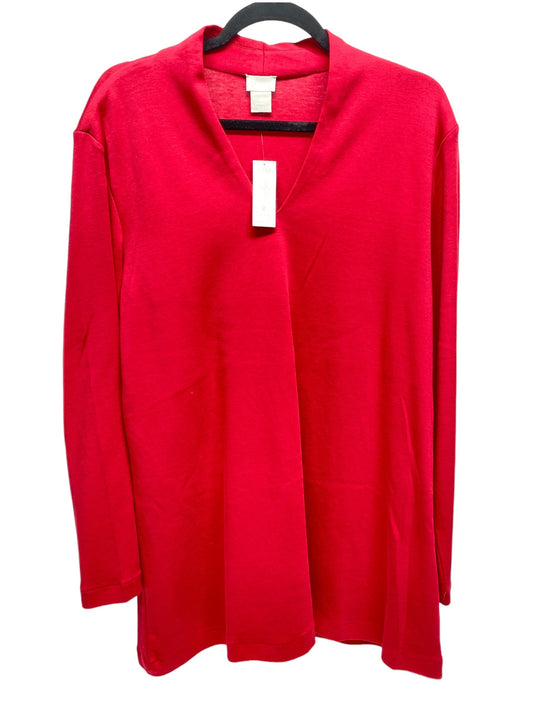 Top Long Sleeve By Chicos In Red, Size: L