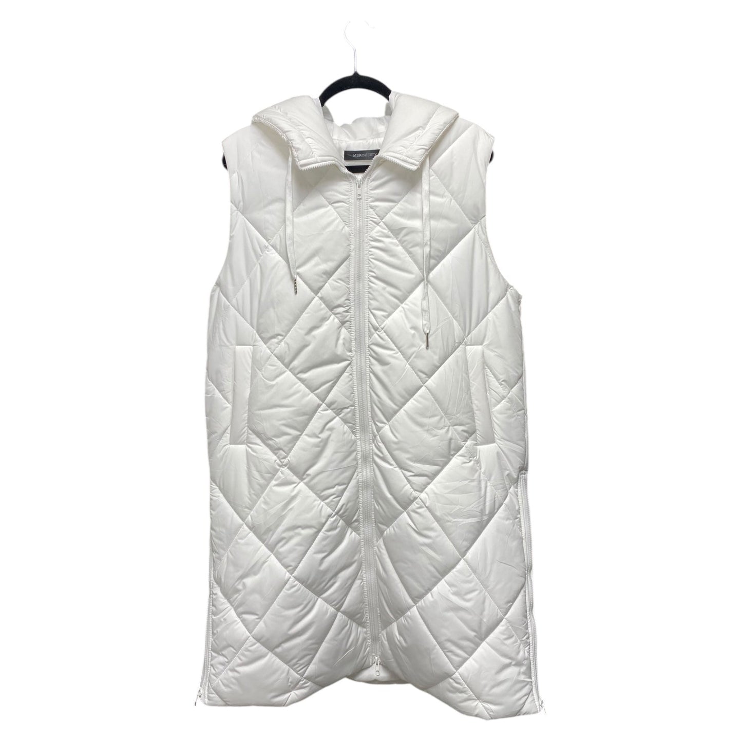 Coat Puffer & Quilted By Merokeety In White, Size: L