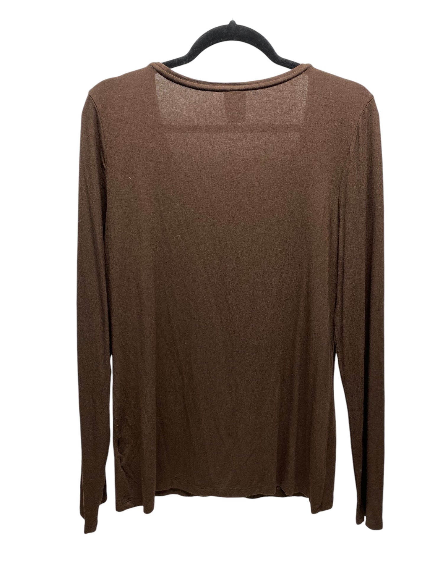 Top Long Sleeve By Anne Klein In Brown, Size: L