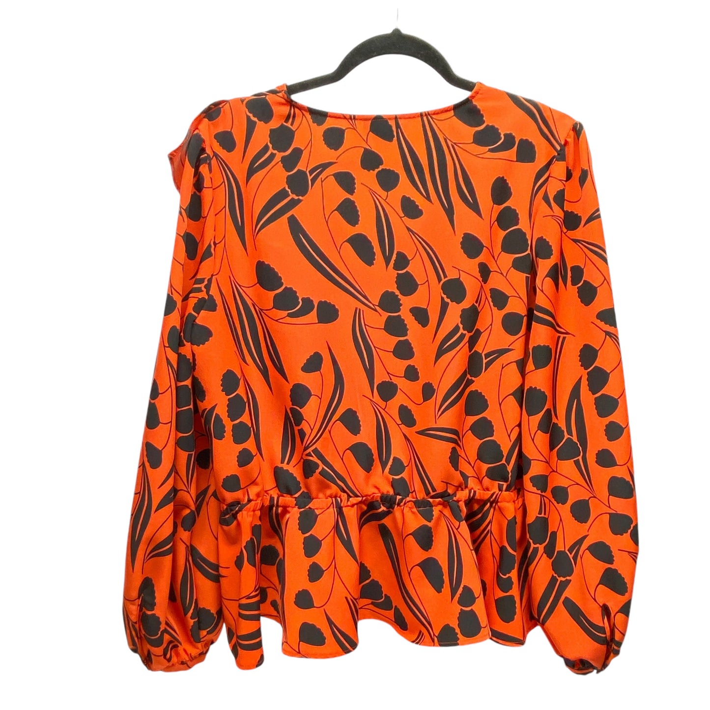 Top Long Sleeve By Who What Wear In Black & Orange, Size: Xl