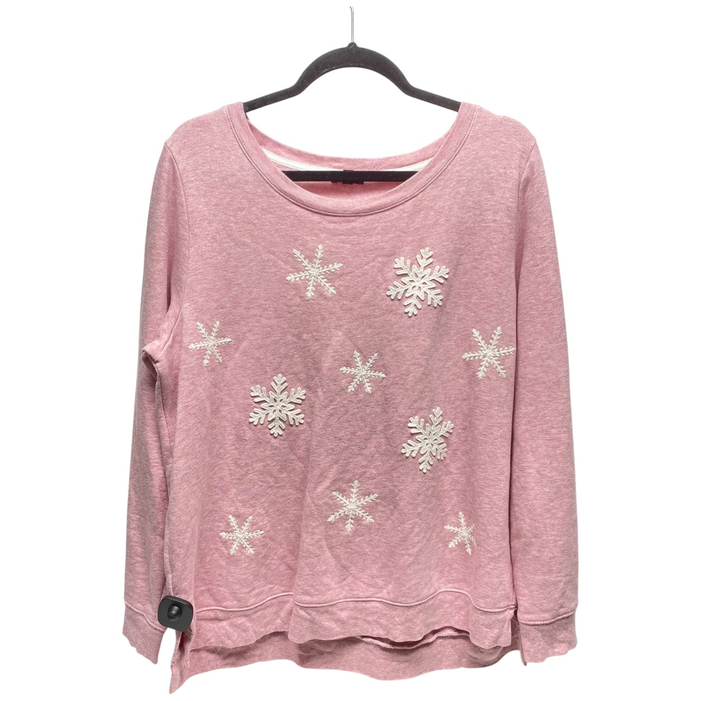 Sweatshirt Crewneck By Talbots In Pink & White, Size: L