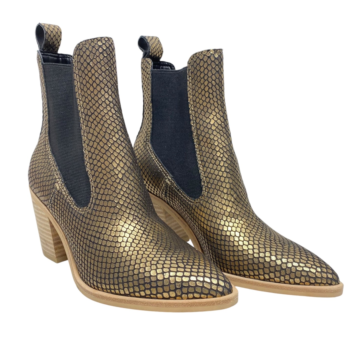 Boots Ankle Heels By Dolce Vita In Gold, Size: 6.5