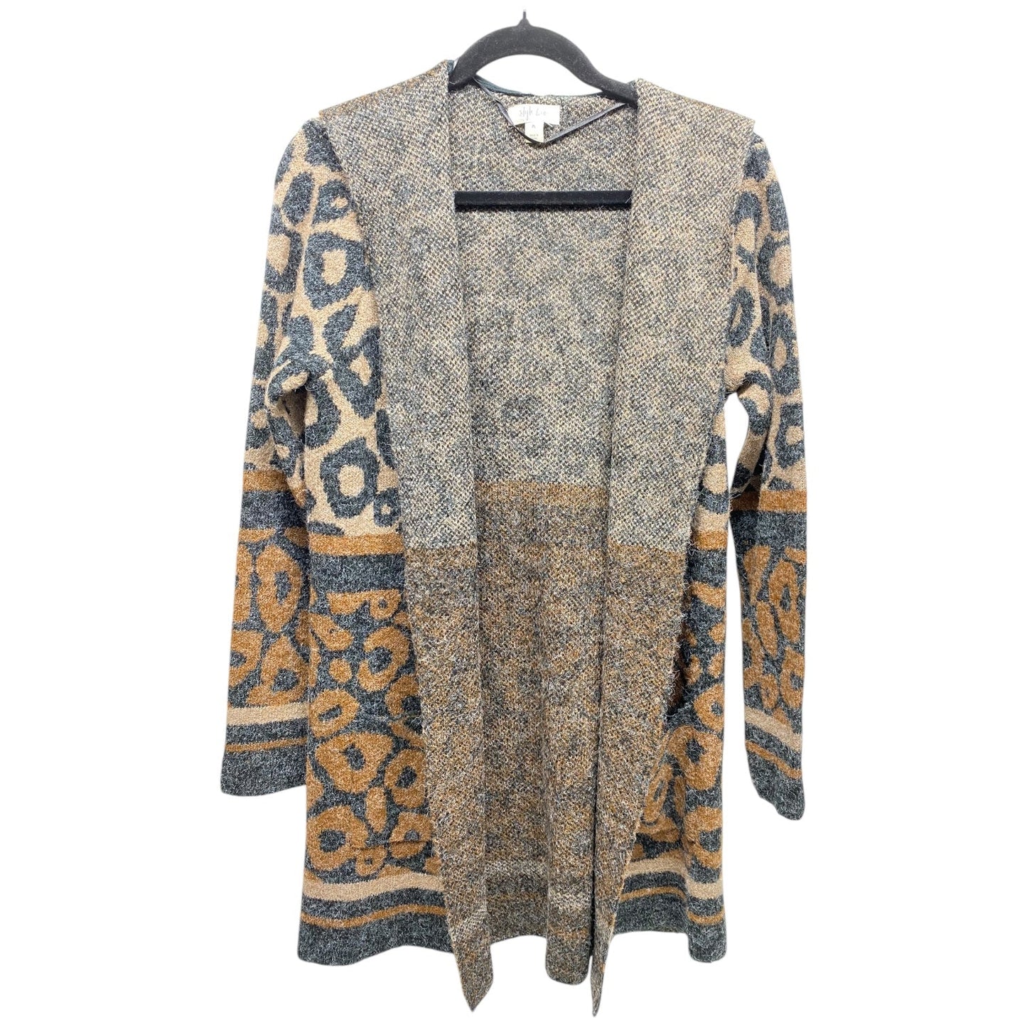 Sweater Cardigan By Style And Company In Animal Print, Size: Lp