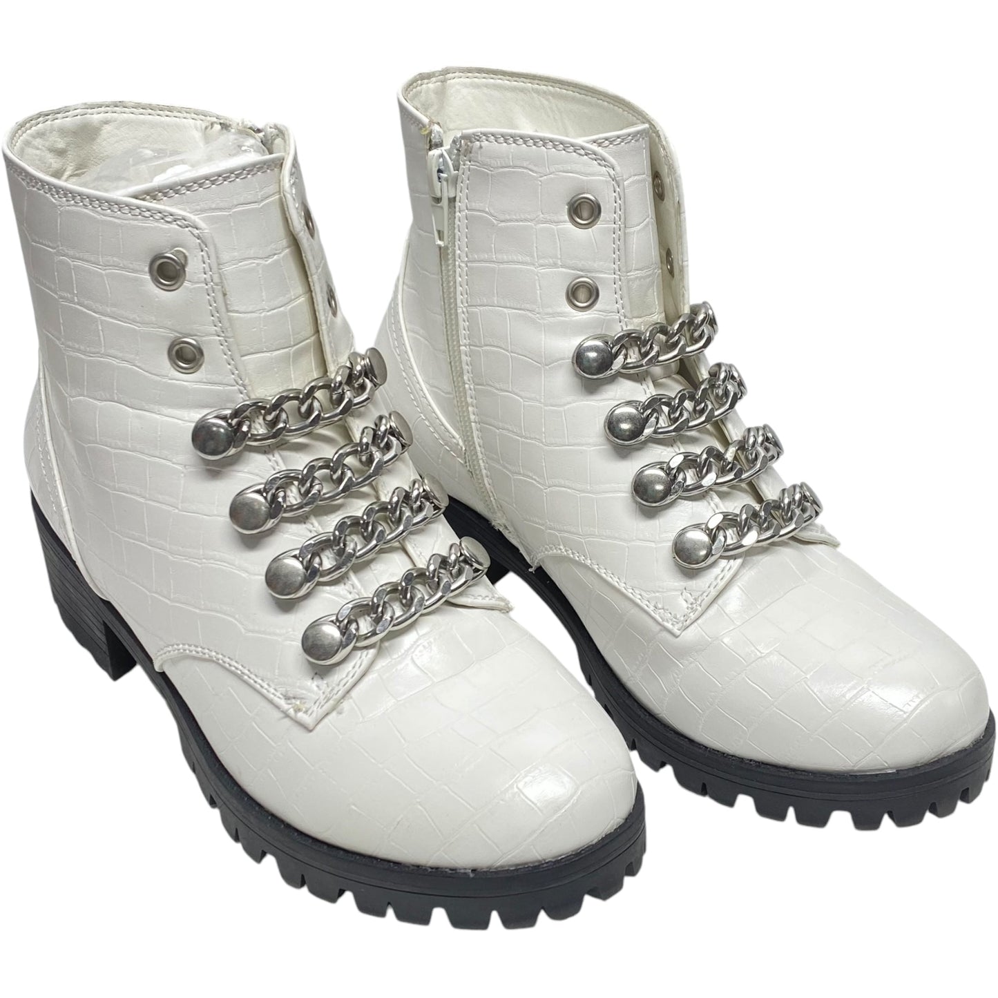 Boots Combat By Sugar In White, Size: 7