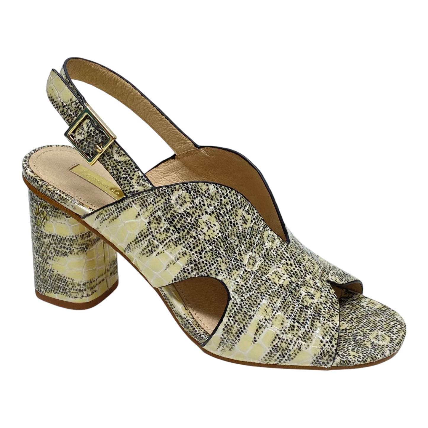 Sandals Heels Block By Louise Et Cie In Snakeskin Print, Size: 7