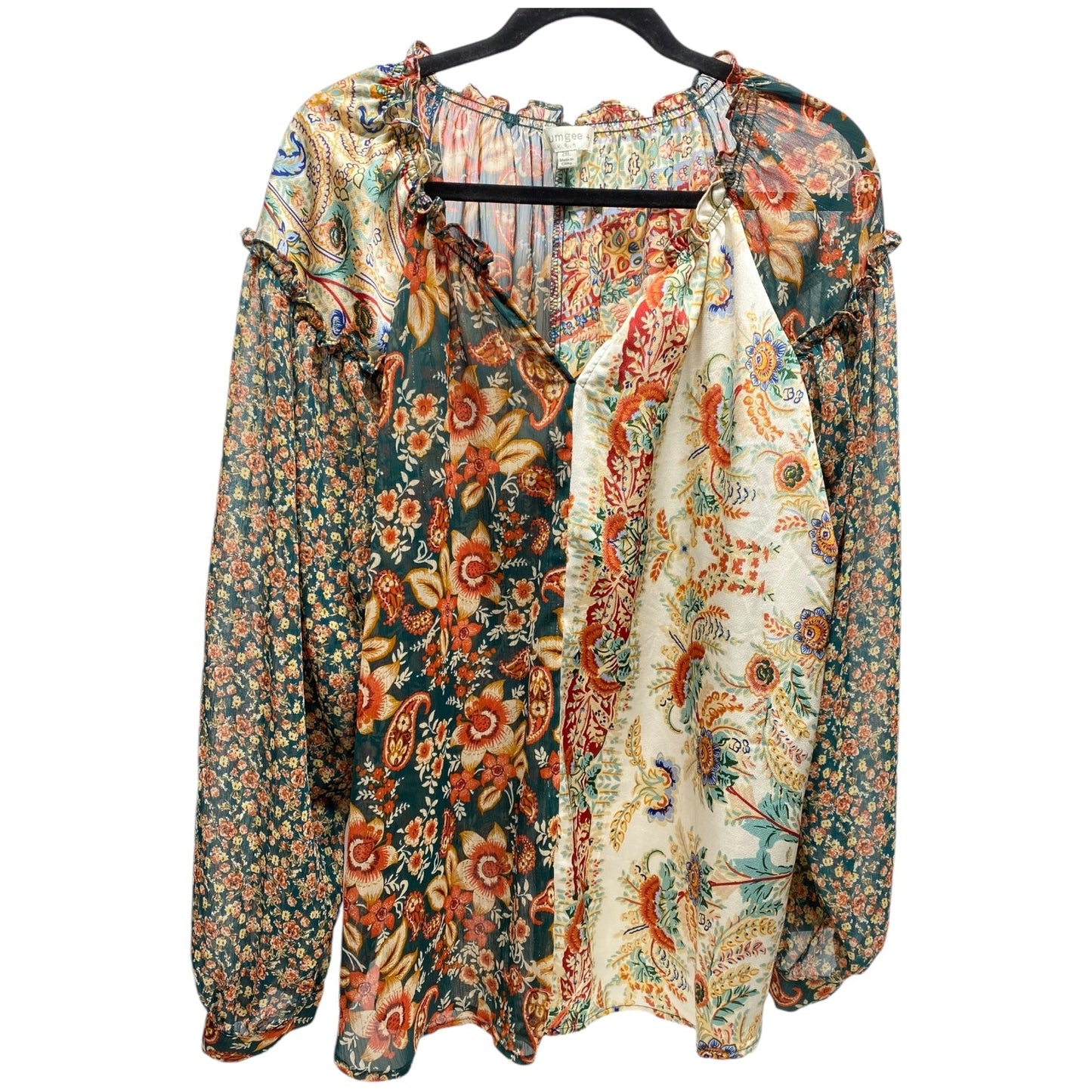 Top Long Sleeve By Umgee In Multi-colored, Size: 2x