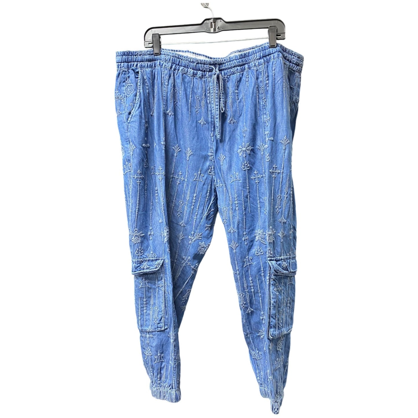 Pants Designer By Johnny Was In Blue Denim, Size: Xxl