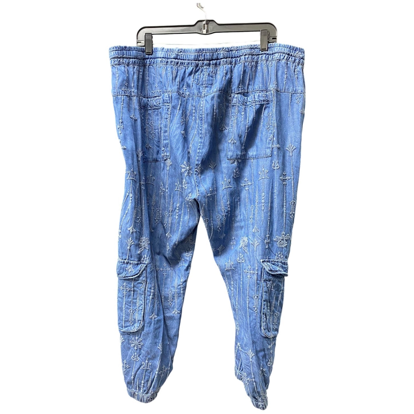 Pants Designer By Johnny Was In Blue Denim, Size: Xxl