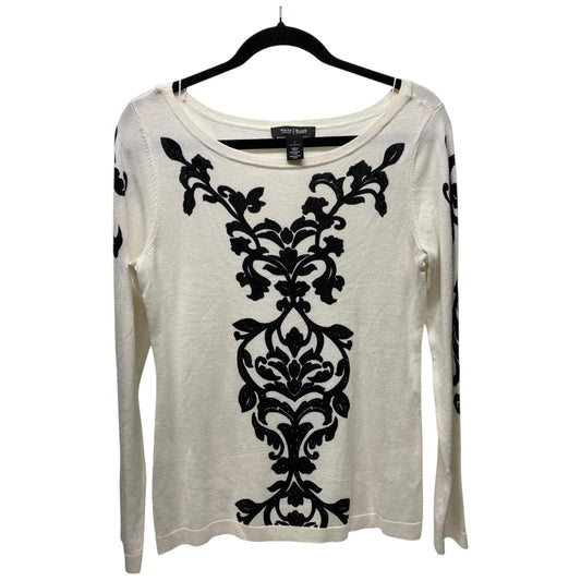 Top Long Sleeve By White House Black Market In Black & White, Size: S