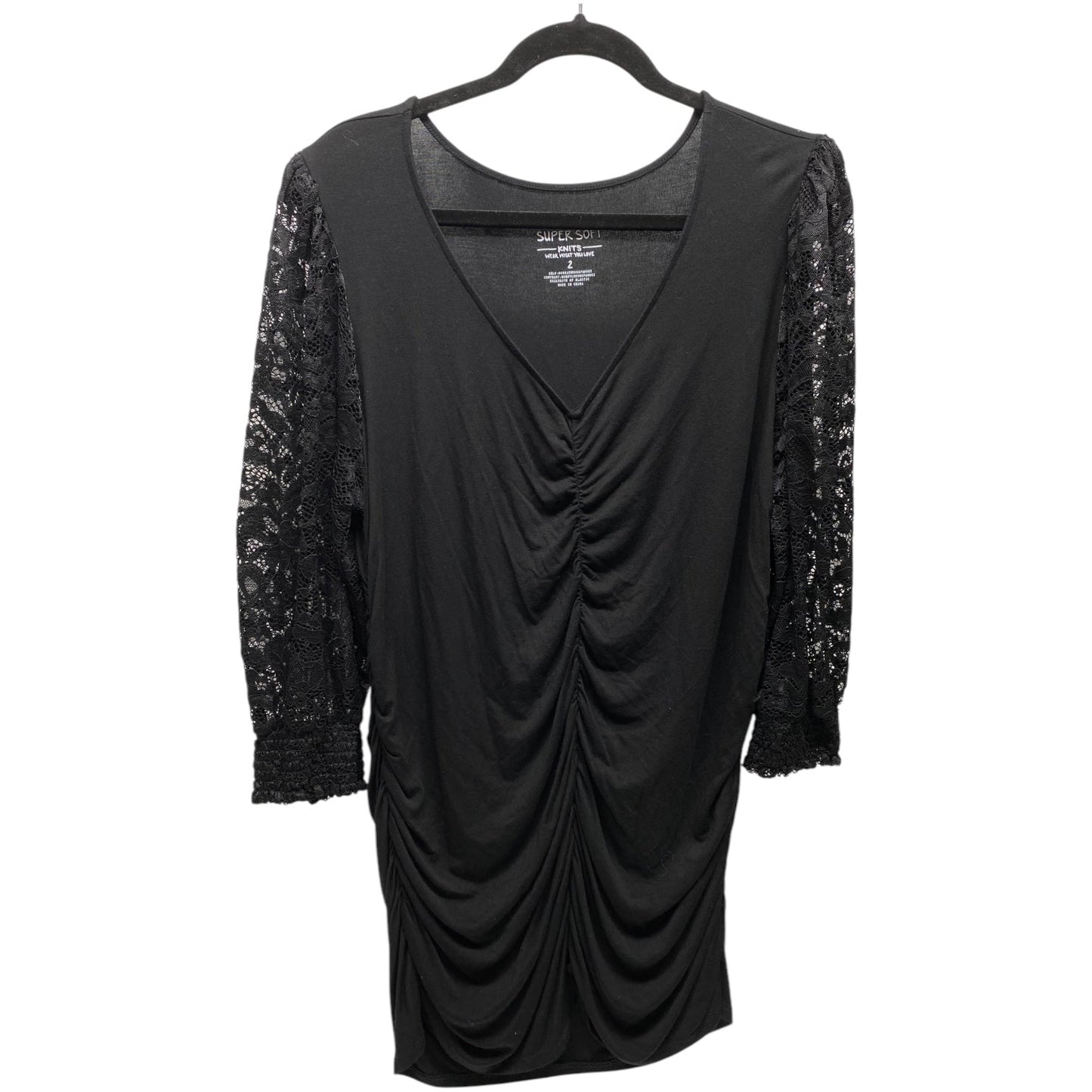 Top 3/4 Sleeve By Torrid In Black, Size: 2