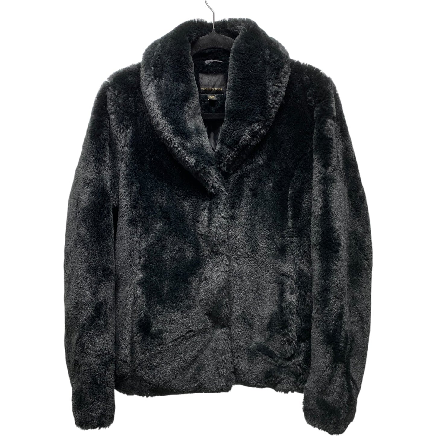 Jacket Faux Fur & Sherpa By Weatherproof In Black, Size: M