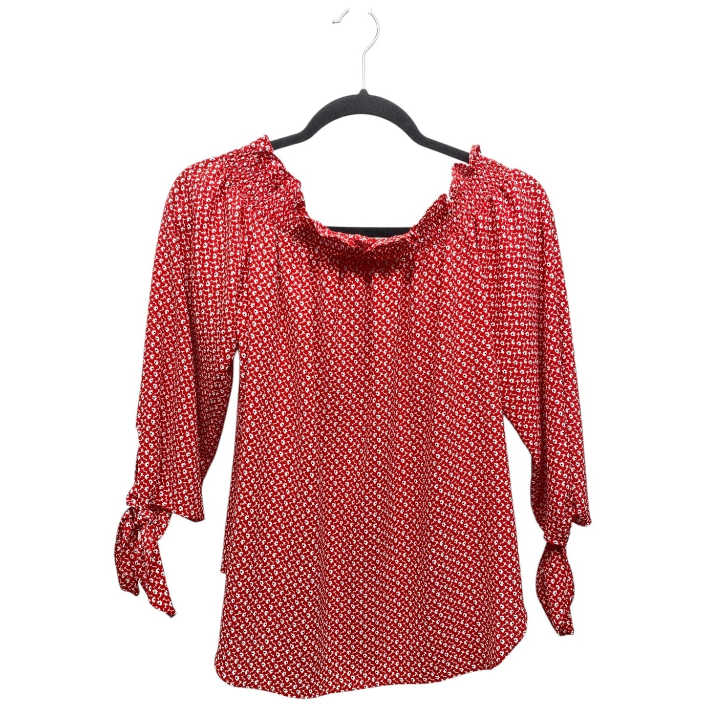 Top 3/4 Sleeve By Michael By Michael Kors In Red & White, Size: M